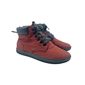 Dr Martens Maelly Canvas Women’s Ankle Boots Padded Collar Red Size 8